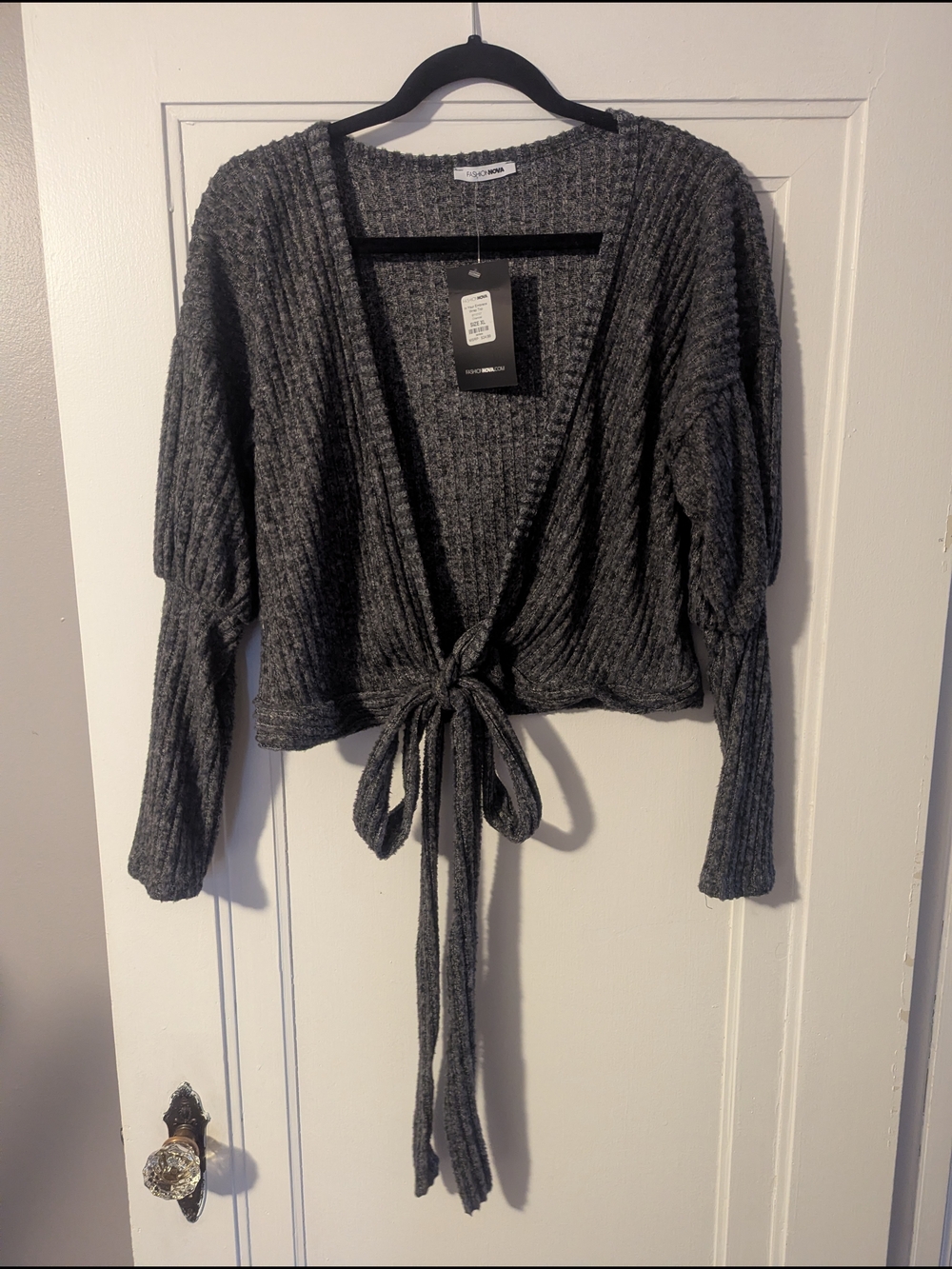 Rib-Knit Wrap Sweater